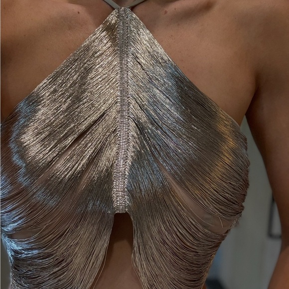 Cult Gaia Metallic Silver Crop Top - Picture 5 of 5